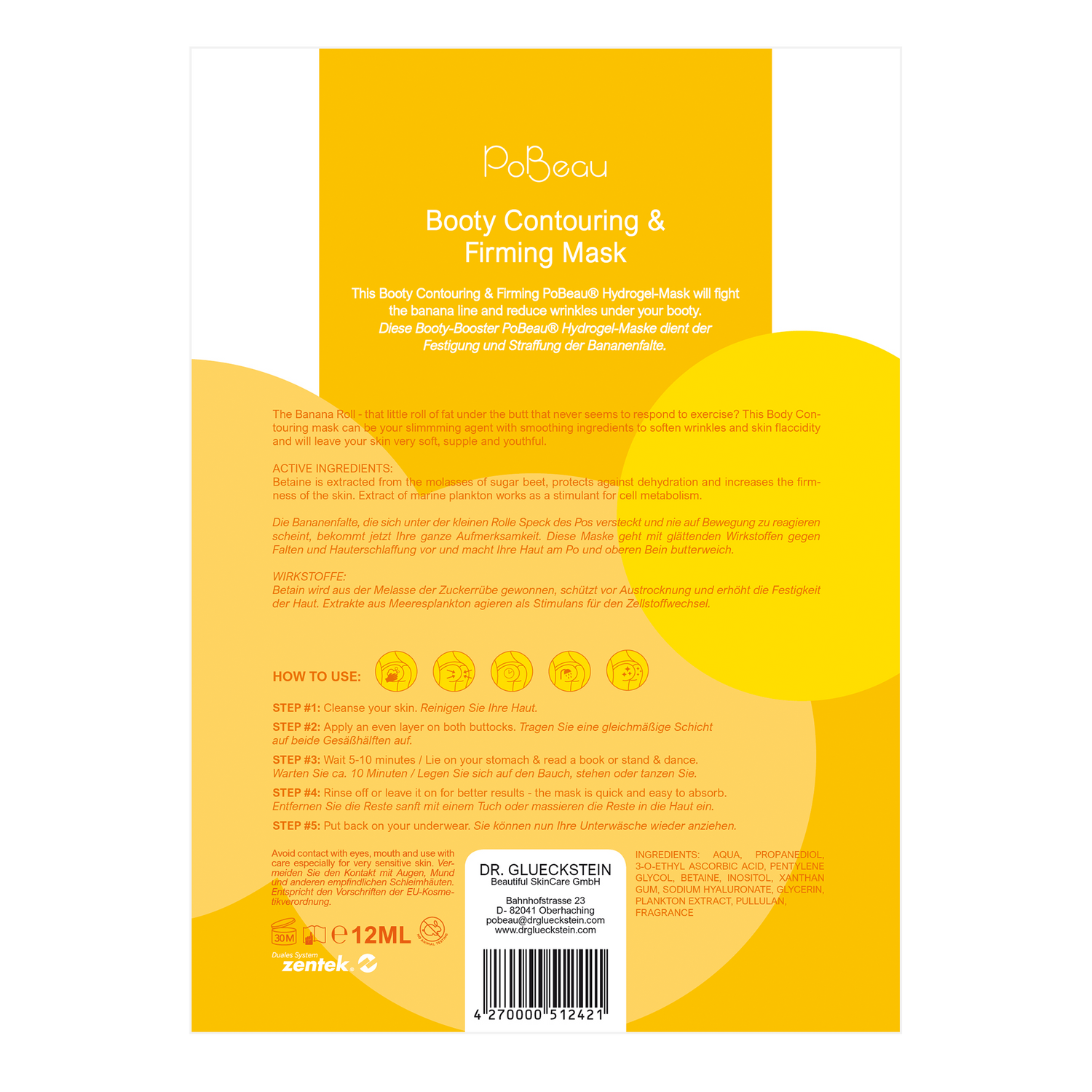 PoBeau - Booty Contouring &amp; Firming Mask - Rückseite