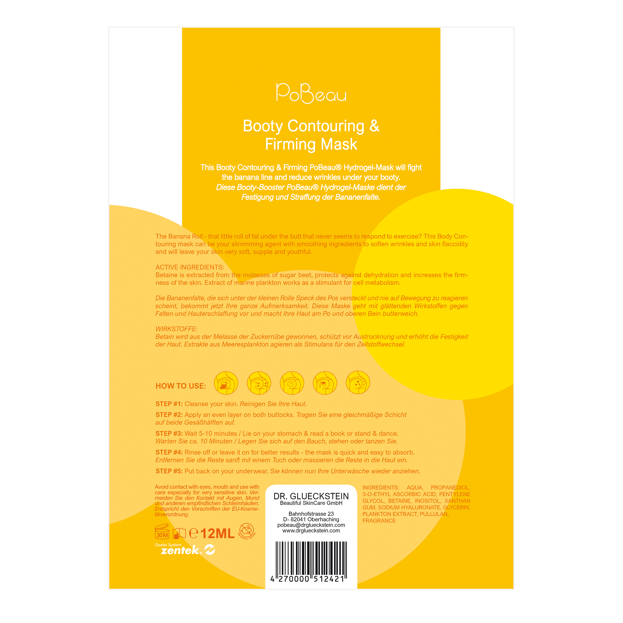 PoBeau - Booty Contouring &amp; Firming Mask - Rückseite
